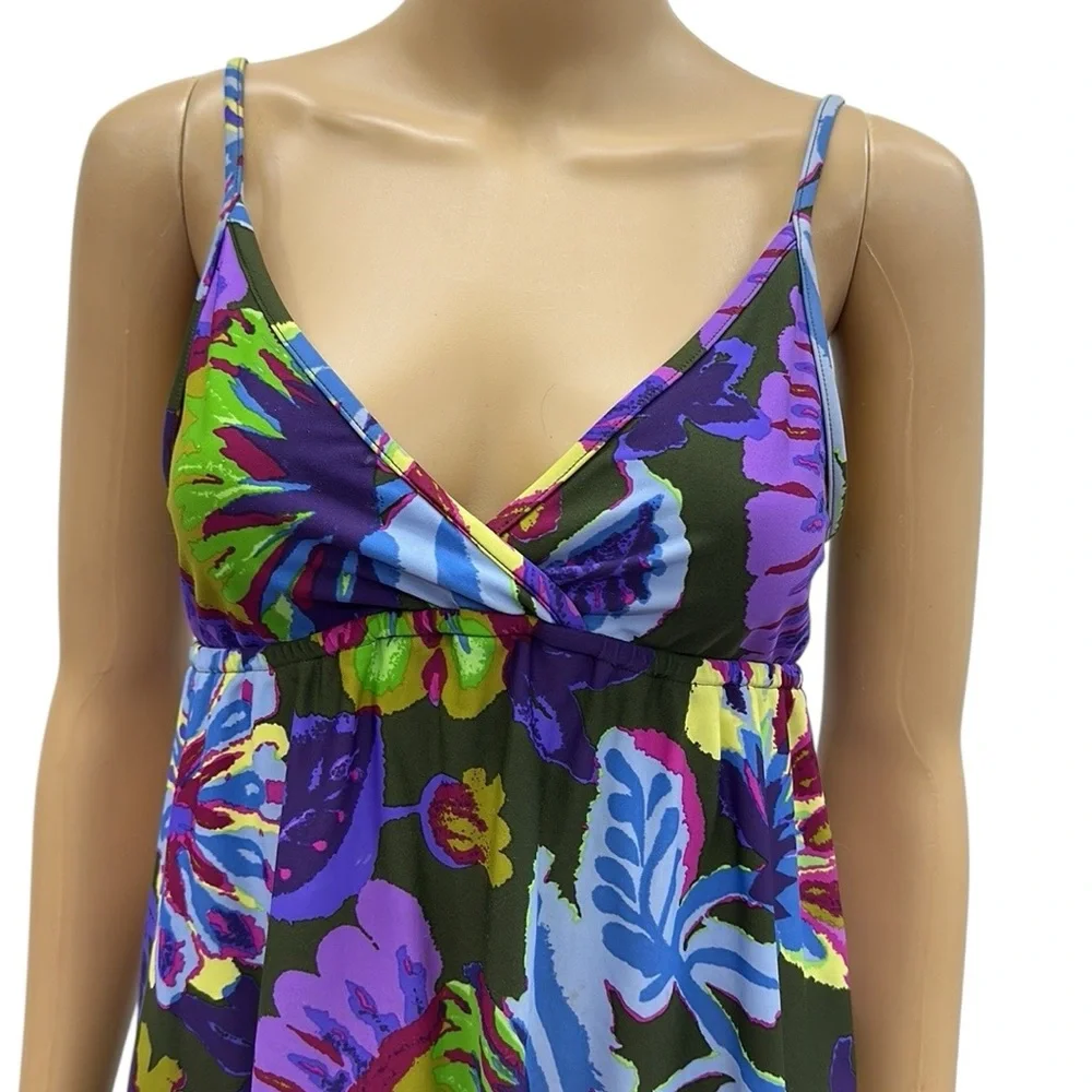 Lucky Brand Rose Label Bathing Suit Dress Floral Y2K Swim Cover Up Size XS Small - Picture 5 of 12